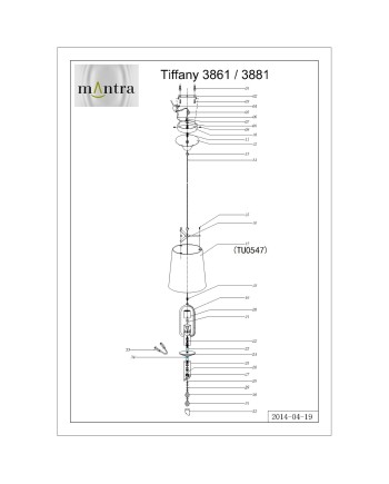 ***OFER/DES***  TIFFANY*CR* COLGANTE 1+1L